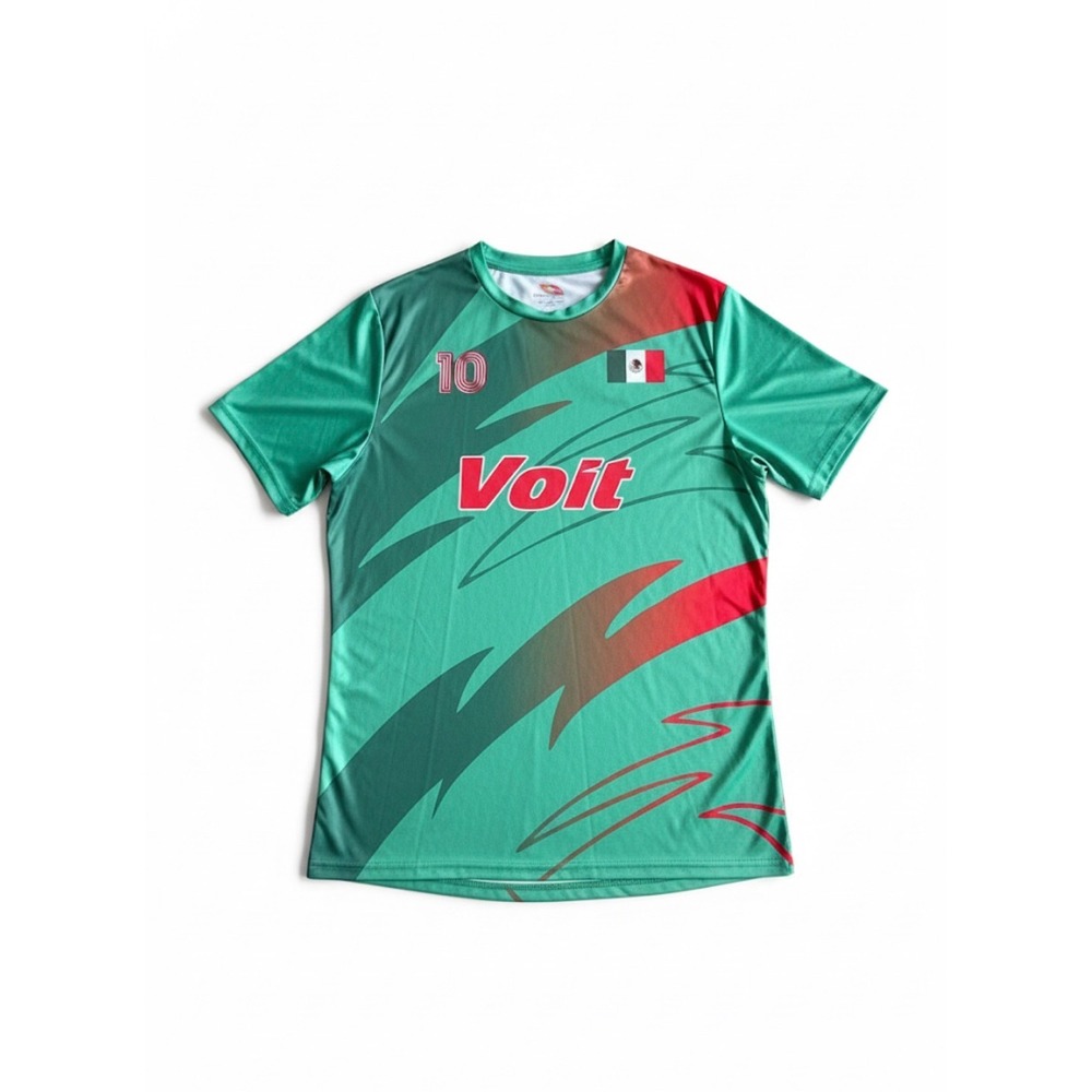 Voit Mens Soccer Jersey‎ Green Number 10 Mexico Flag Short Sleeve Athletic Sz XL
